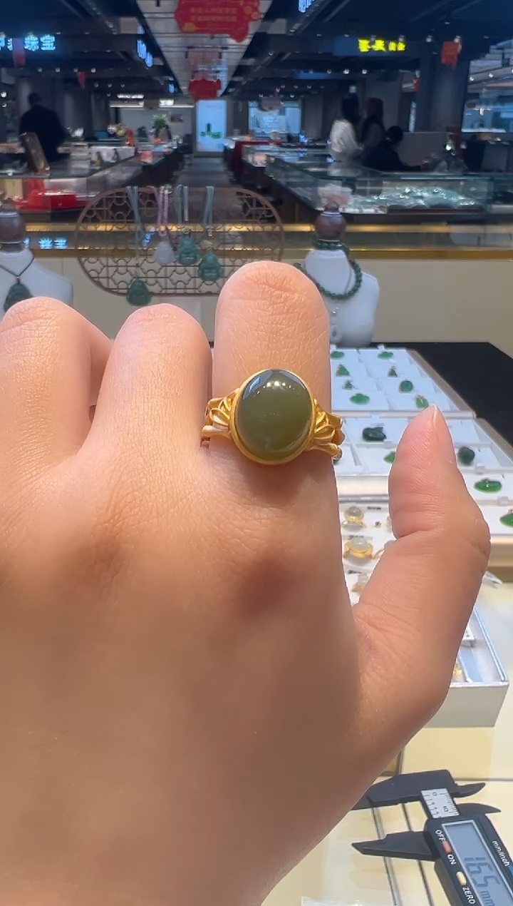 【闪购商品】和田玉戒指银S925镶嵌36