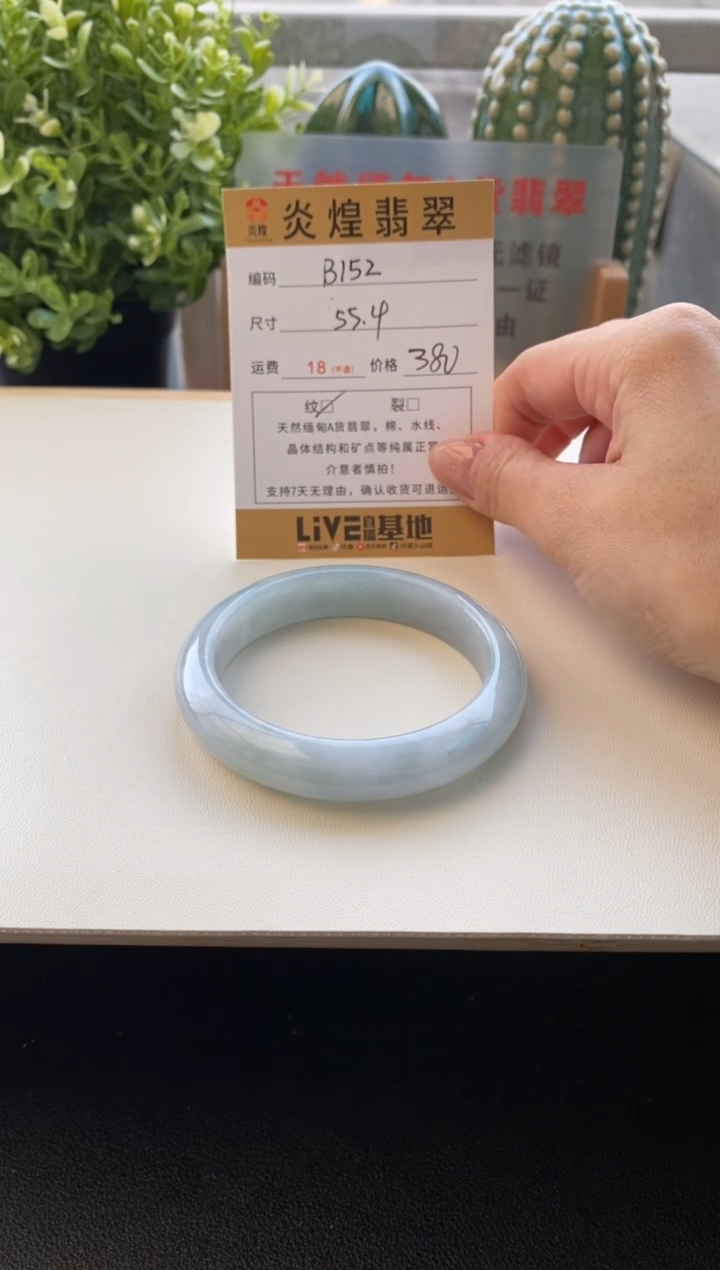 未镶嵌手镯翡翠圈口55.4编码B152