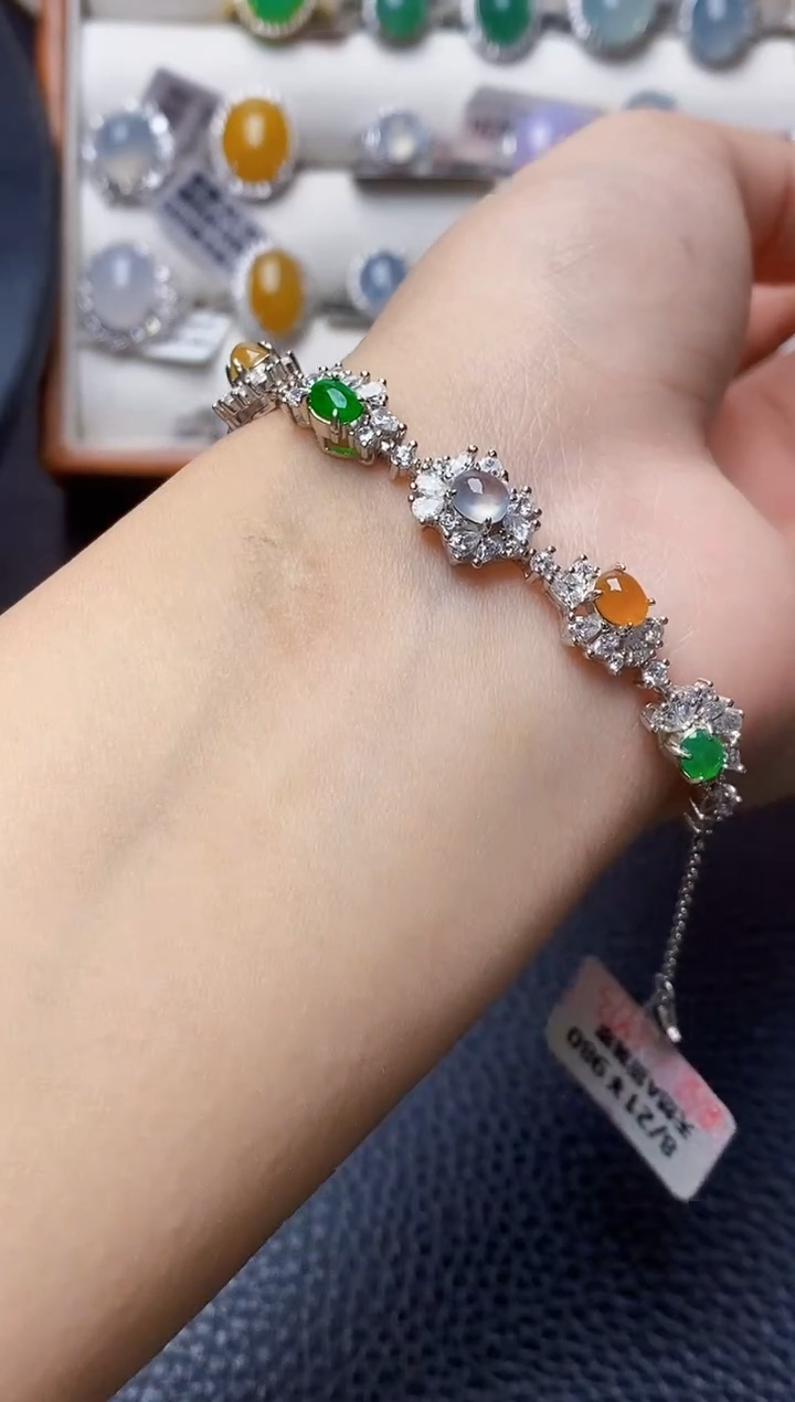 银S925镶嵌戒指翡翠3663