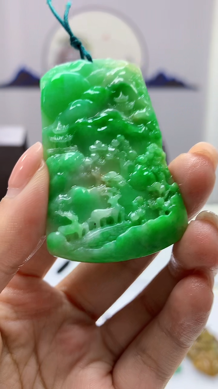 【闪购商品】定制翡翠未镶嵌5060ms-毛货山水37