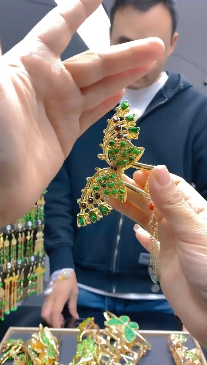 【闪购商品】翡翠耳饰合金0390翡翠发簪