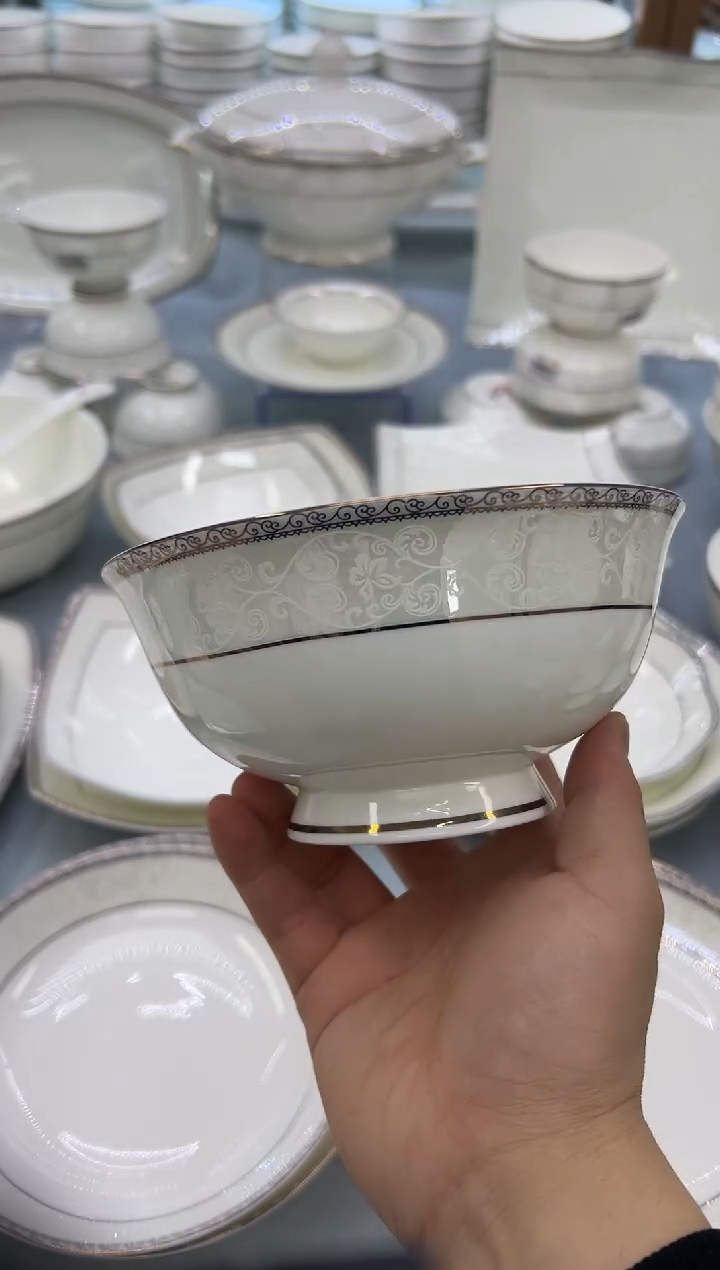 骨瓷玲珑6高4个  