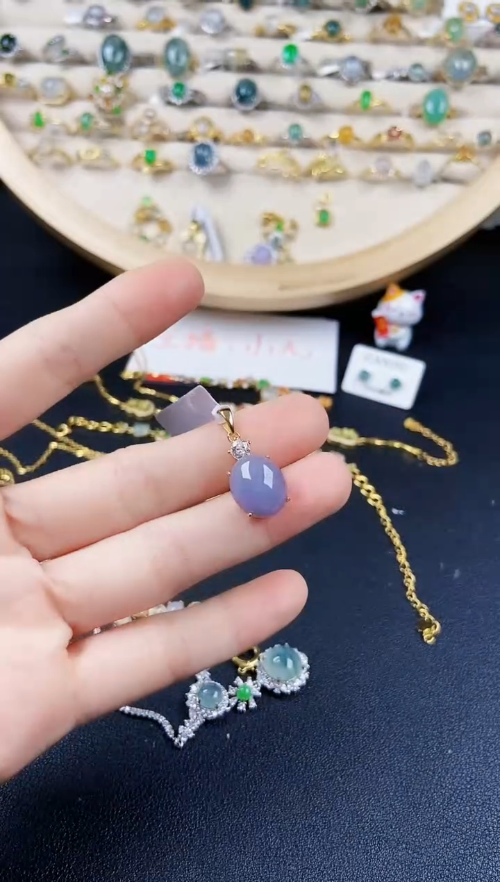 【闪购商品】翡翠银S925镶嵌颈饰464646