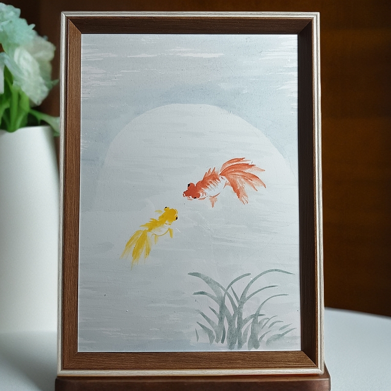 《两条小鱼》家居装饰画摆件