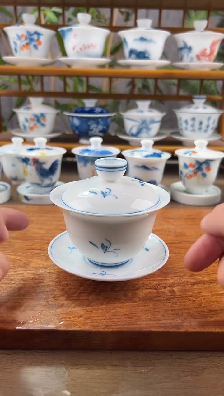 【闪购商品】微瑕玉兰130ml三才盖碗