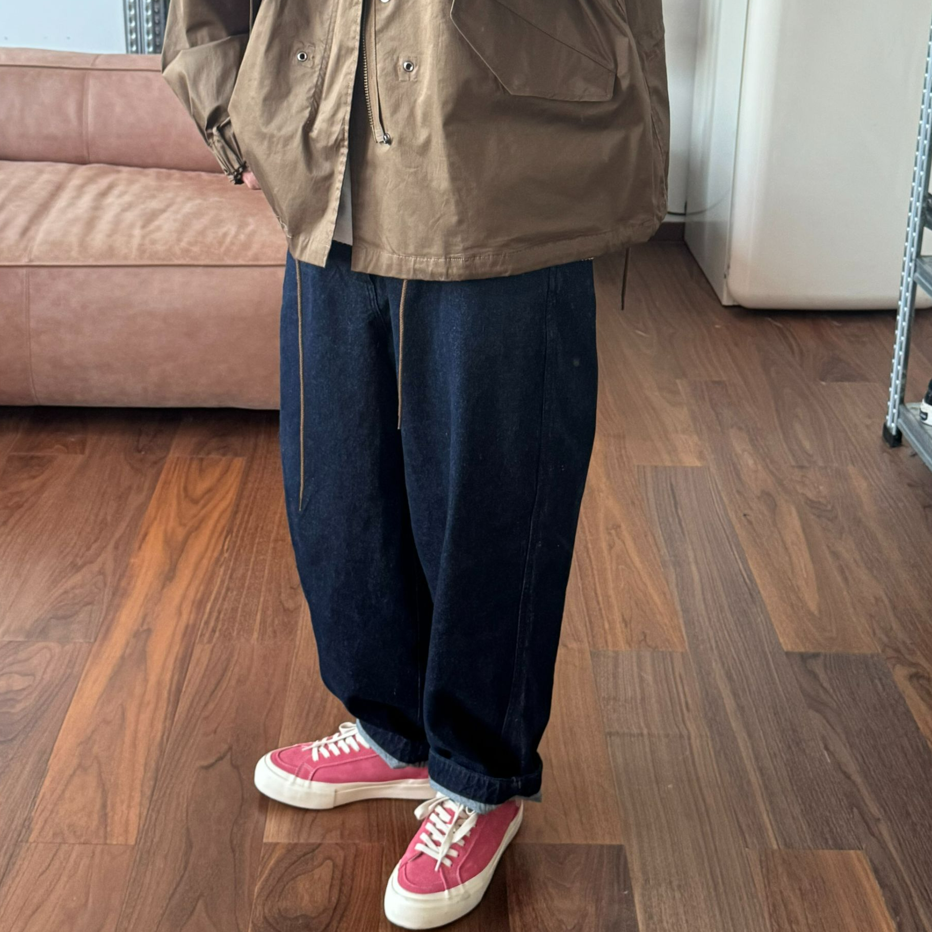 【紫标牛仔裤】日潮男女休闲百搭秋冬复古做旧水洗宽松牛仔裤-25-07