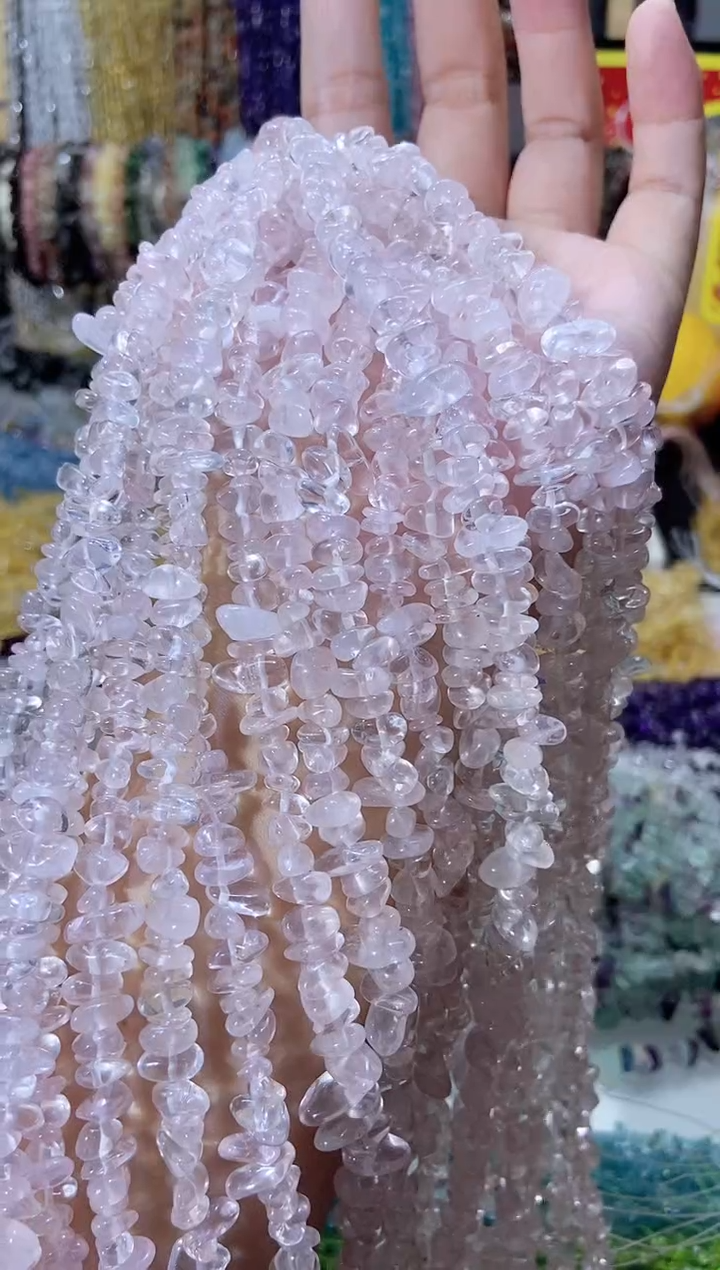 未镶嵌珠宝半成品水晶aaa粉水晶