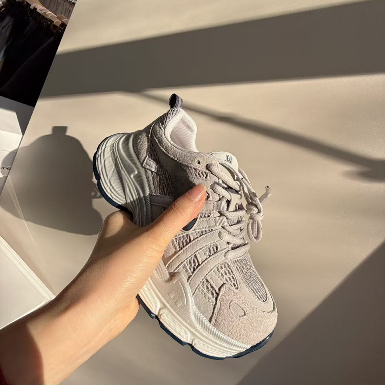 WYFS拼接潮流时尚厚底老爹鞋