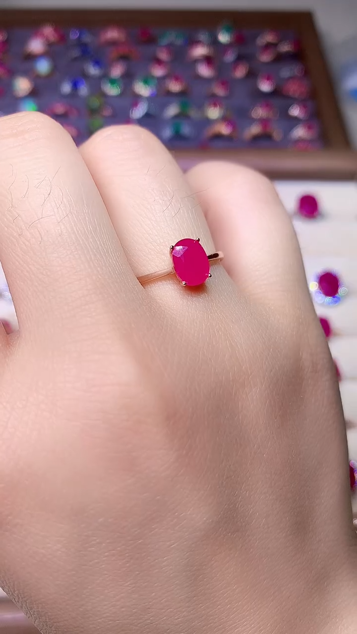 【闪购商品】红宝石戒指银S925镶嵌000