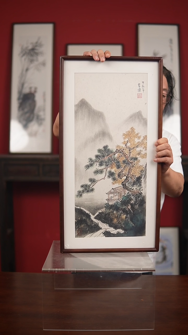 国画手绘-36*69带框钱书灿作品