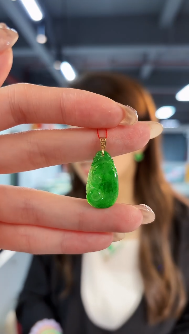 【闪购商品】翡翠颈饰18K金镶嵌缅料A货/支持复检/一件