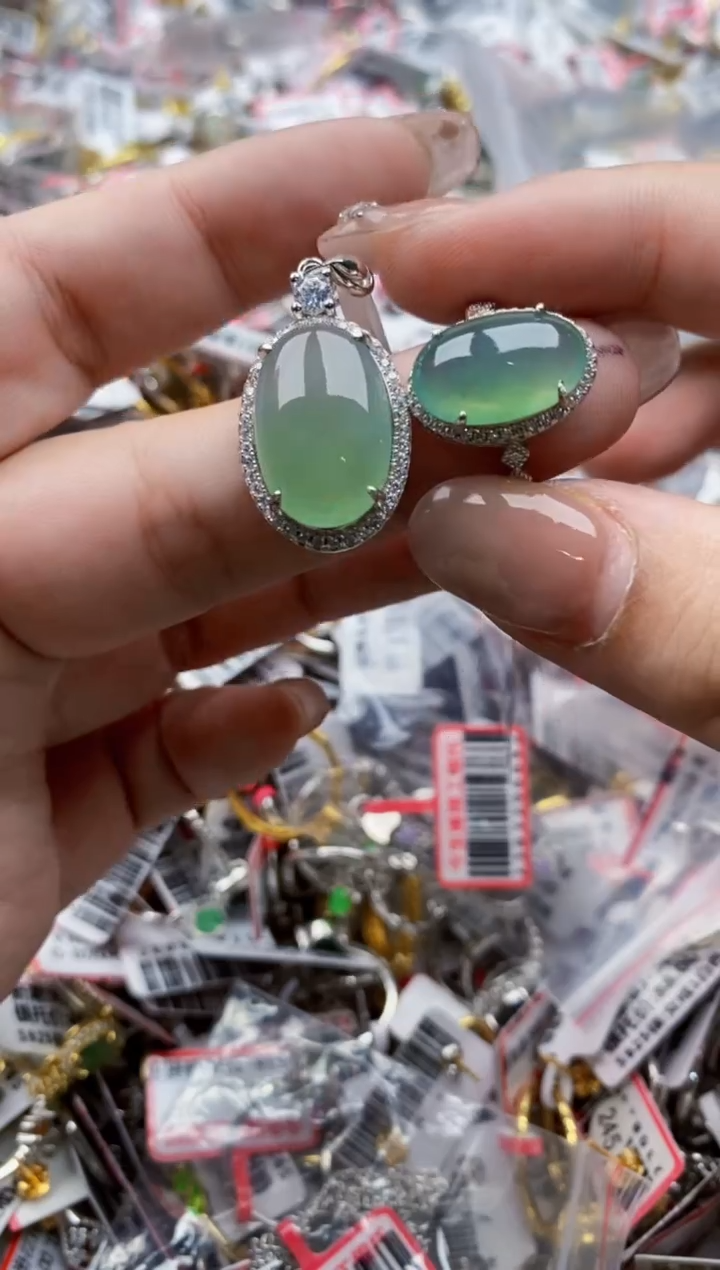 【闪购商品】翡翠戒指银S925镶嵌77777---1