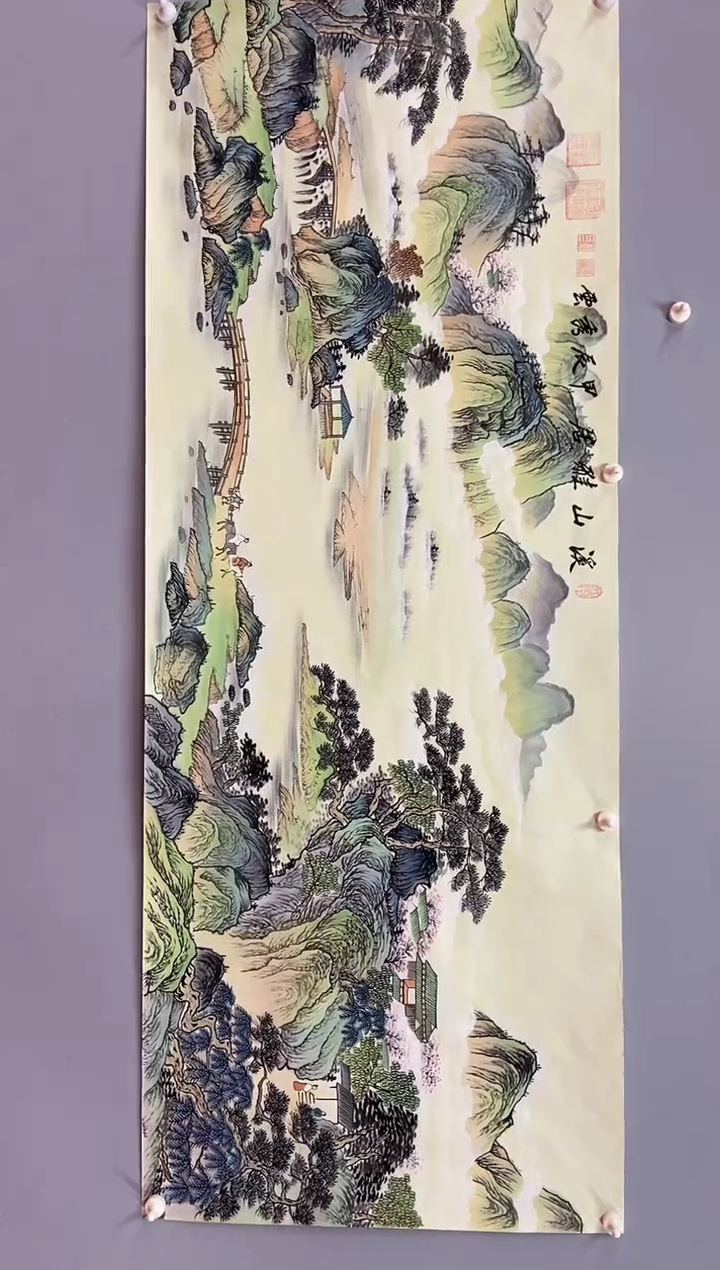 国画郑秀云 溪山雅居  小六尺 手绘 宣纸