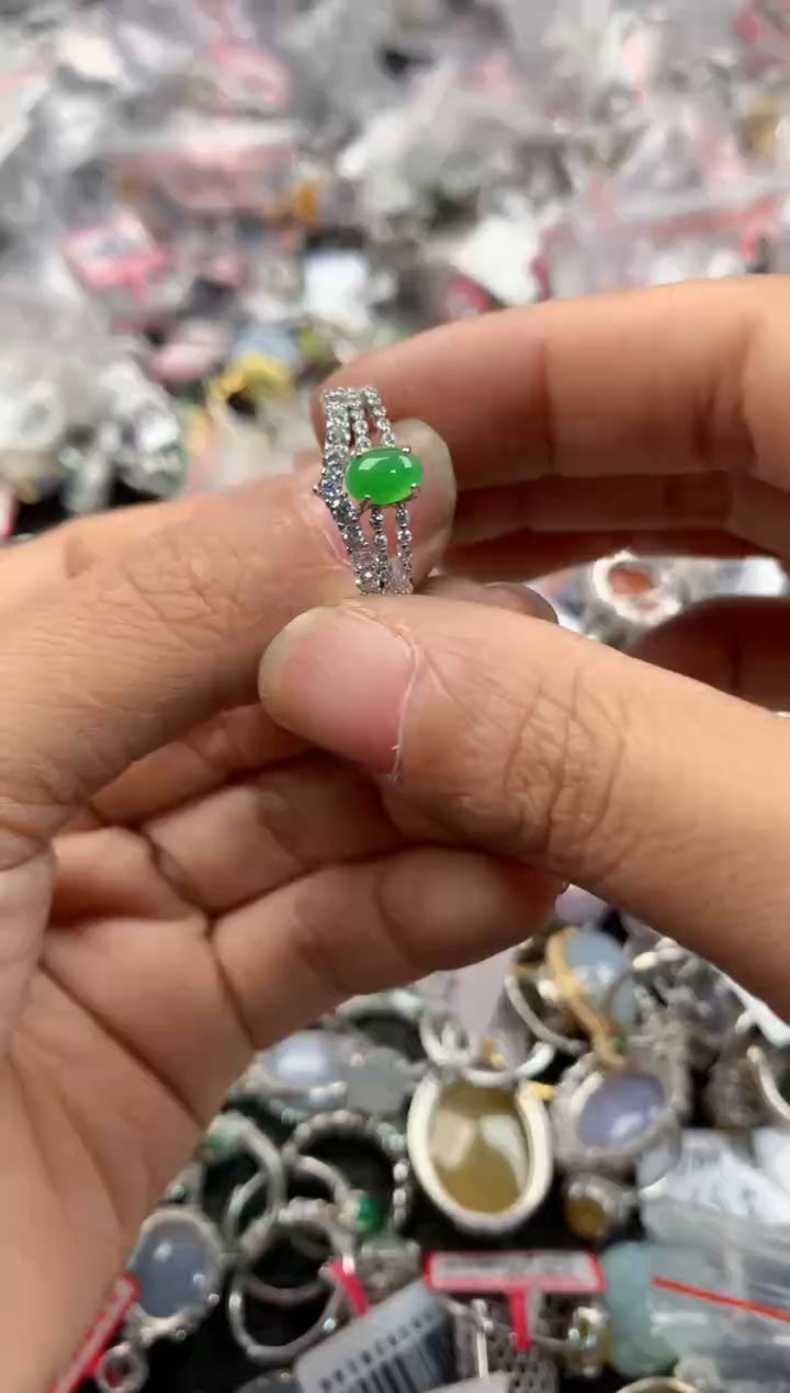 银S925镶嵌戒指翡翠121212----5