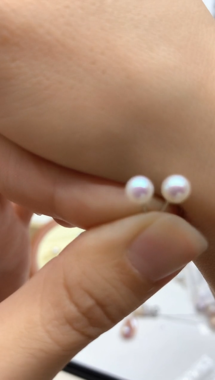 银S925镶嵌淡水珍珠耳饰多样性发其一