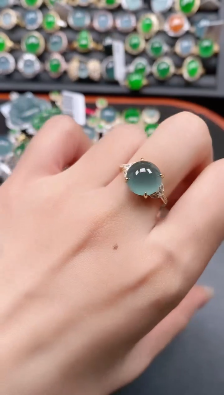 银S925镶嵌戒指翡翠111