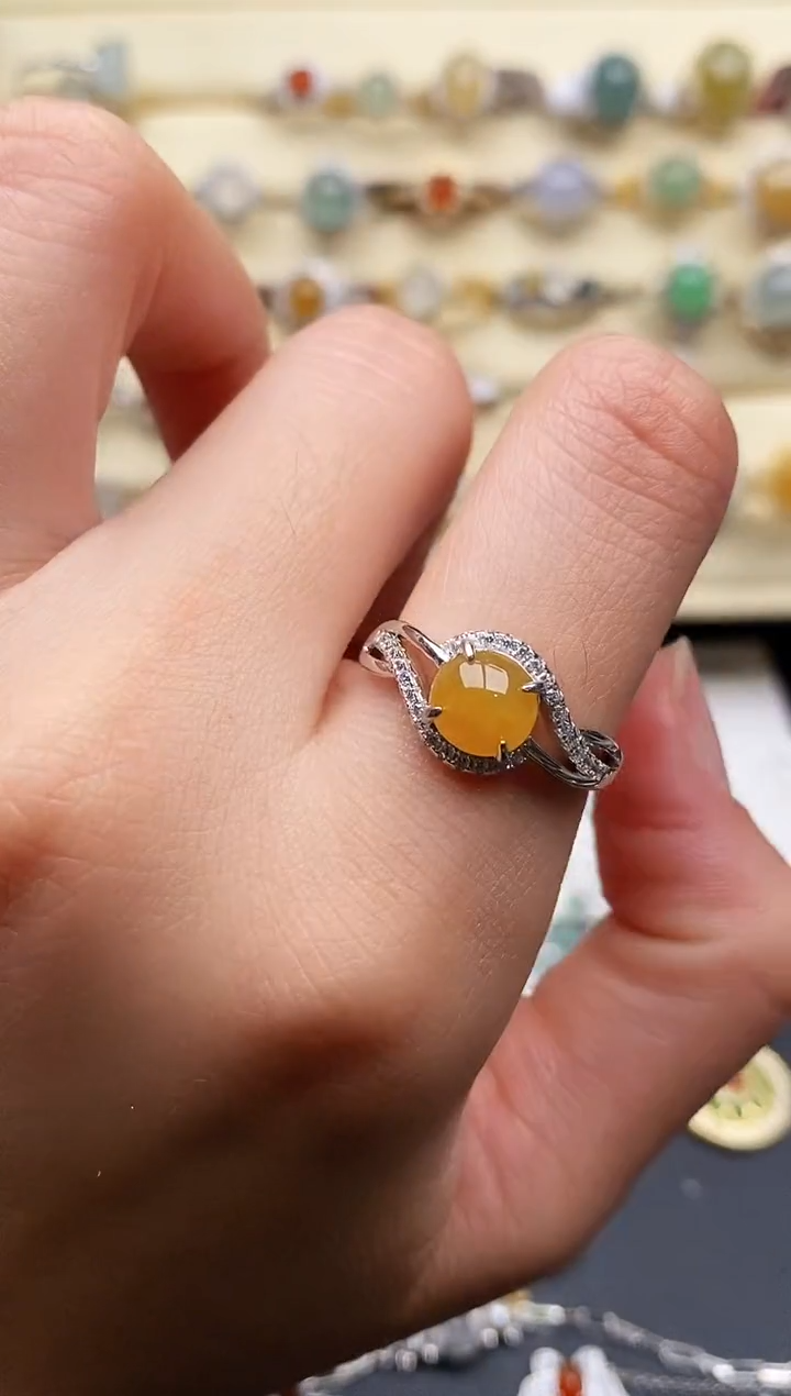 翡翠戒指银S925镶嵌666666+10