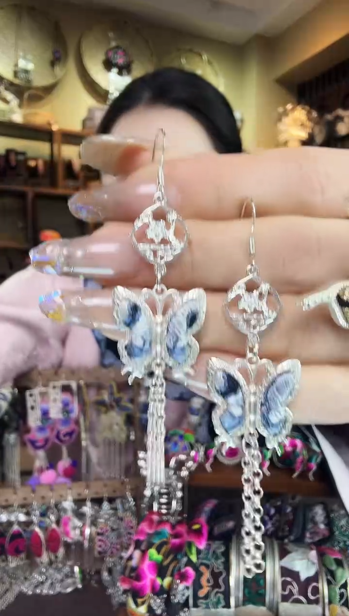 刺绣非遗刺绣民族风耳环