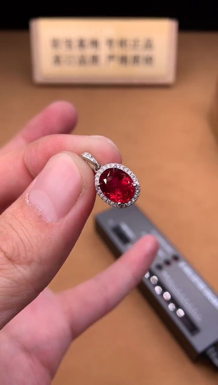 颈饰银S925镶嵌红宝石2222