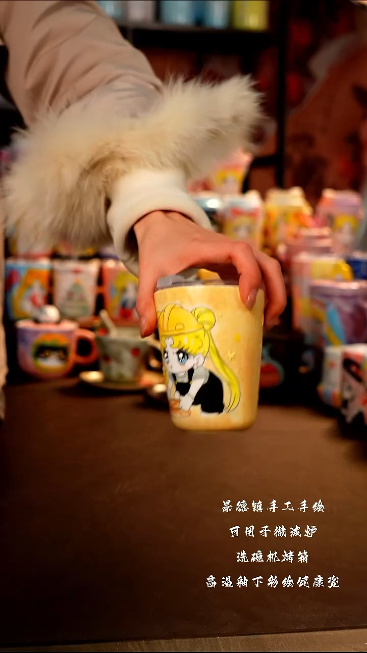 景德镇手工手绘陶瓷杯杯