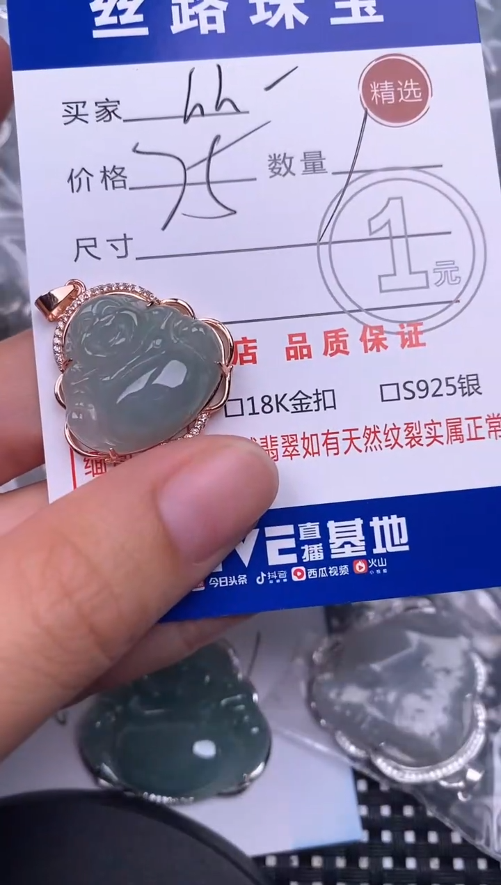 颈饰银S925镶嵌翡翠从**始挂件