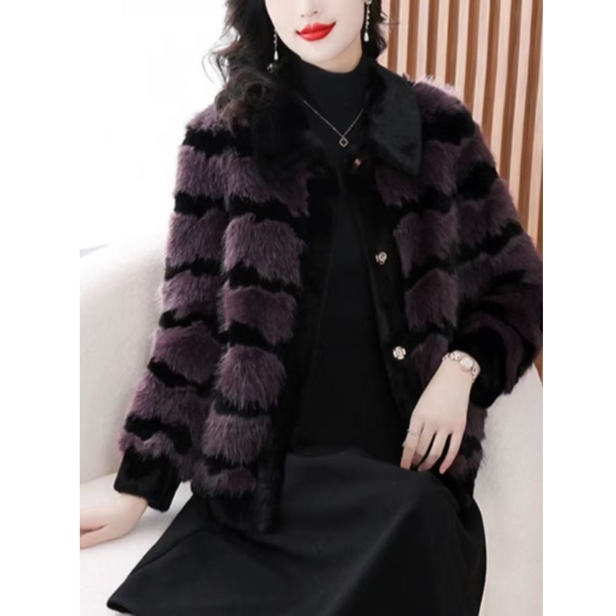 【桃姐宠粉】2025新款皮毛一体高奢外套时尚百搭C2047