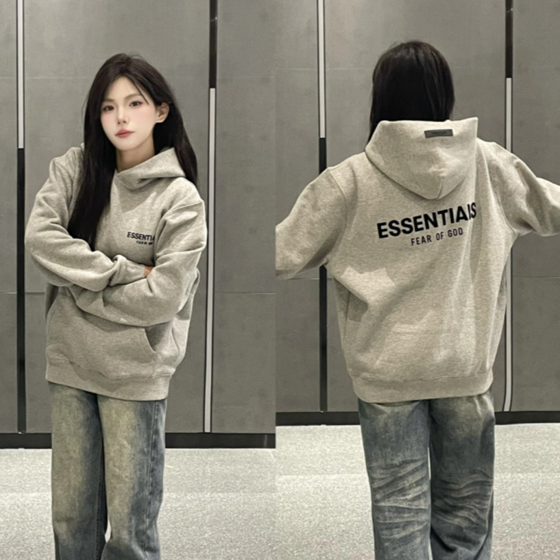 Fear of GodSS22字母Logo植绒印花连帽重磅卫衣