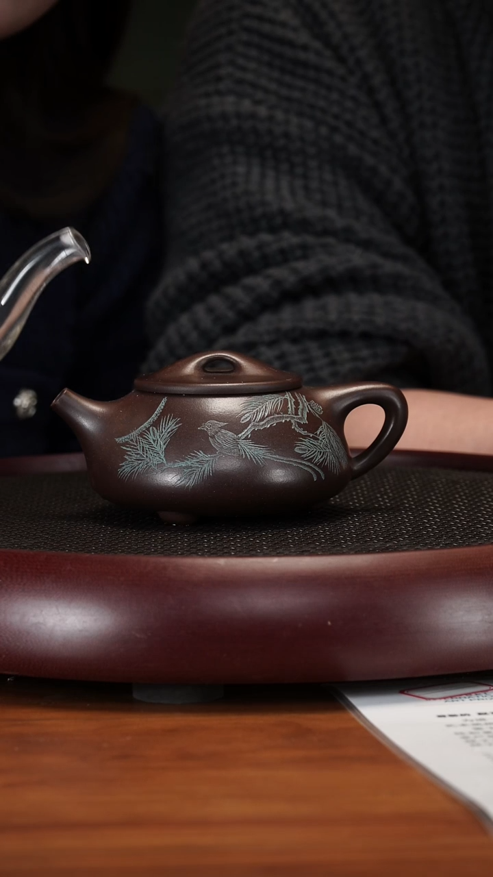 【闪购商品】紫砂茶壶3-71ZKN景舟石瓢油紫泥320cc