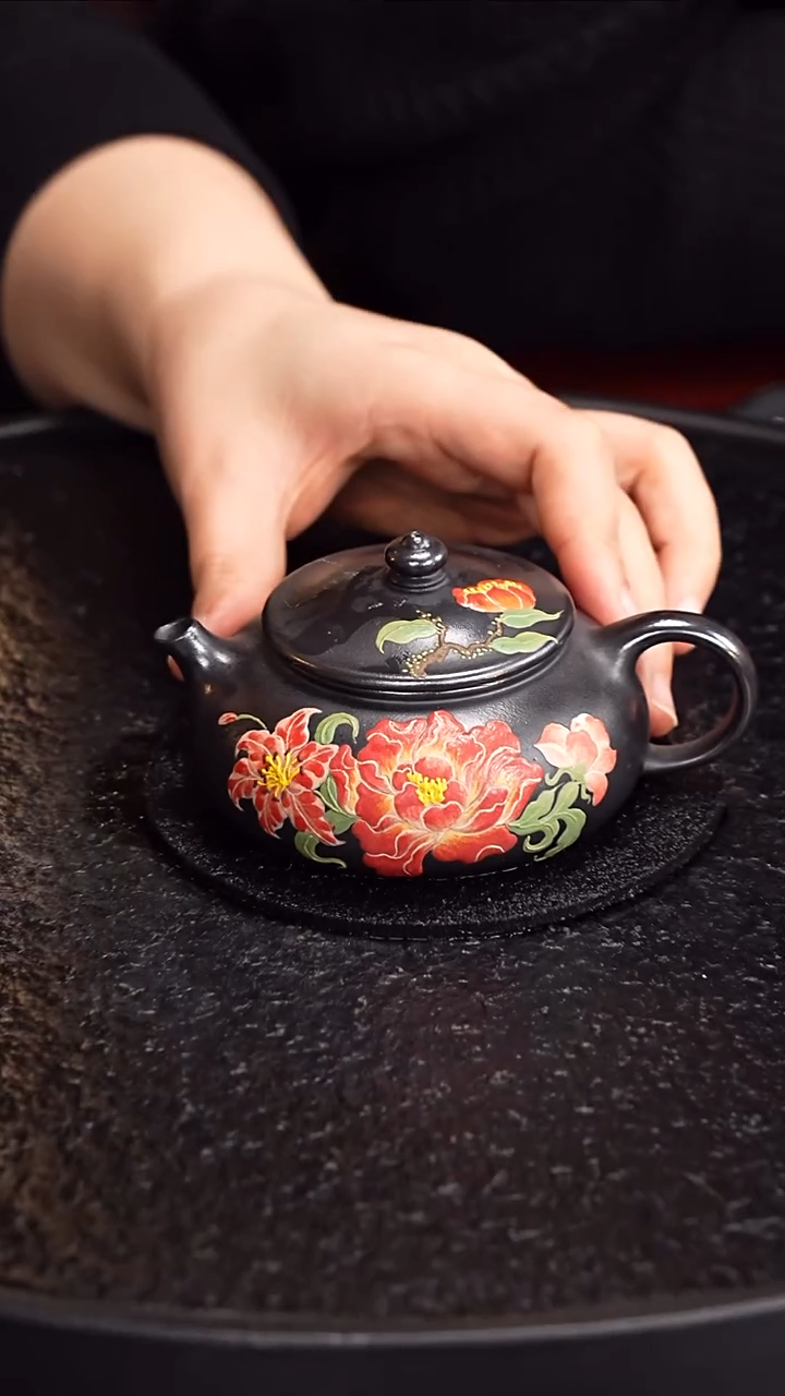 茶壶紫砂御煌窑 繁花寒江41 古乌泥 200毫升