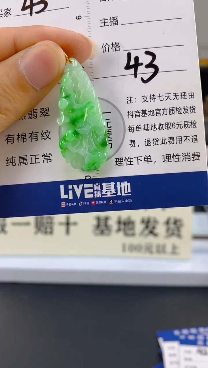 【闪购商品】翡翠颈饰18K金镶嵌天然A货翡翠