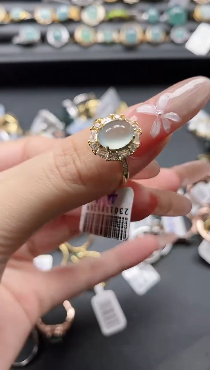 【闪购商品】翡翠戒指银S925镶嵌11111