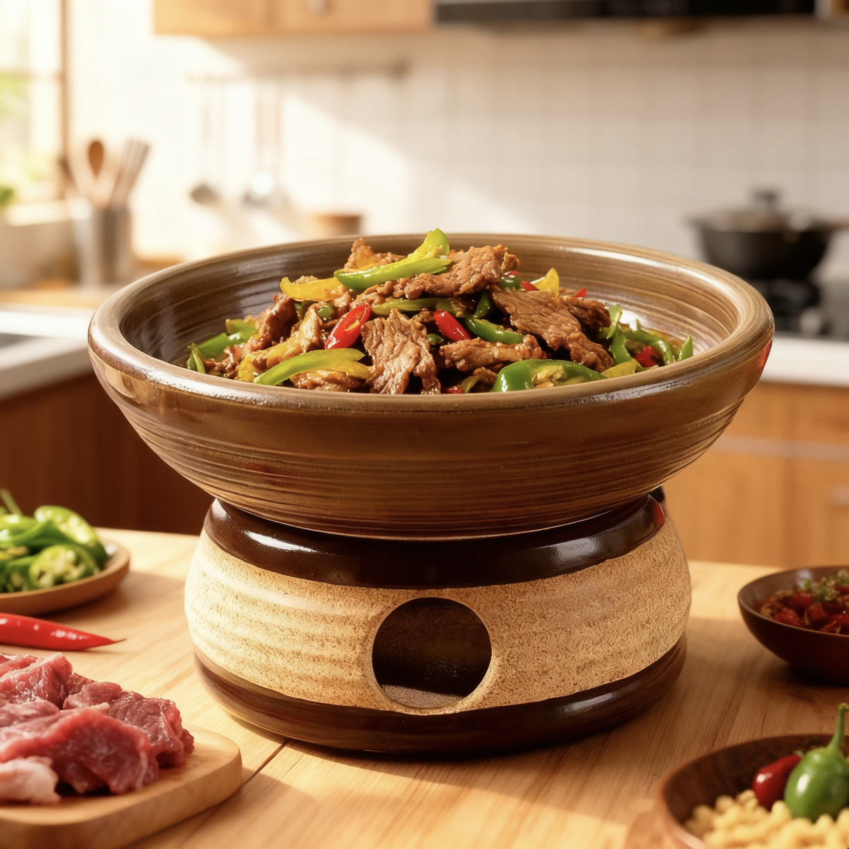 农家乐土家菜陶瓷土钵砂锅热菜复古餐具家用小火锅耐高温加热菜盘