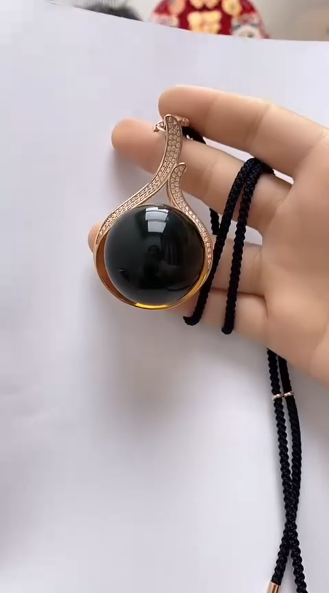 【闪购商品】琥珀裸石银S925镶嵌蓝珀吊坠
