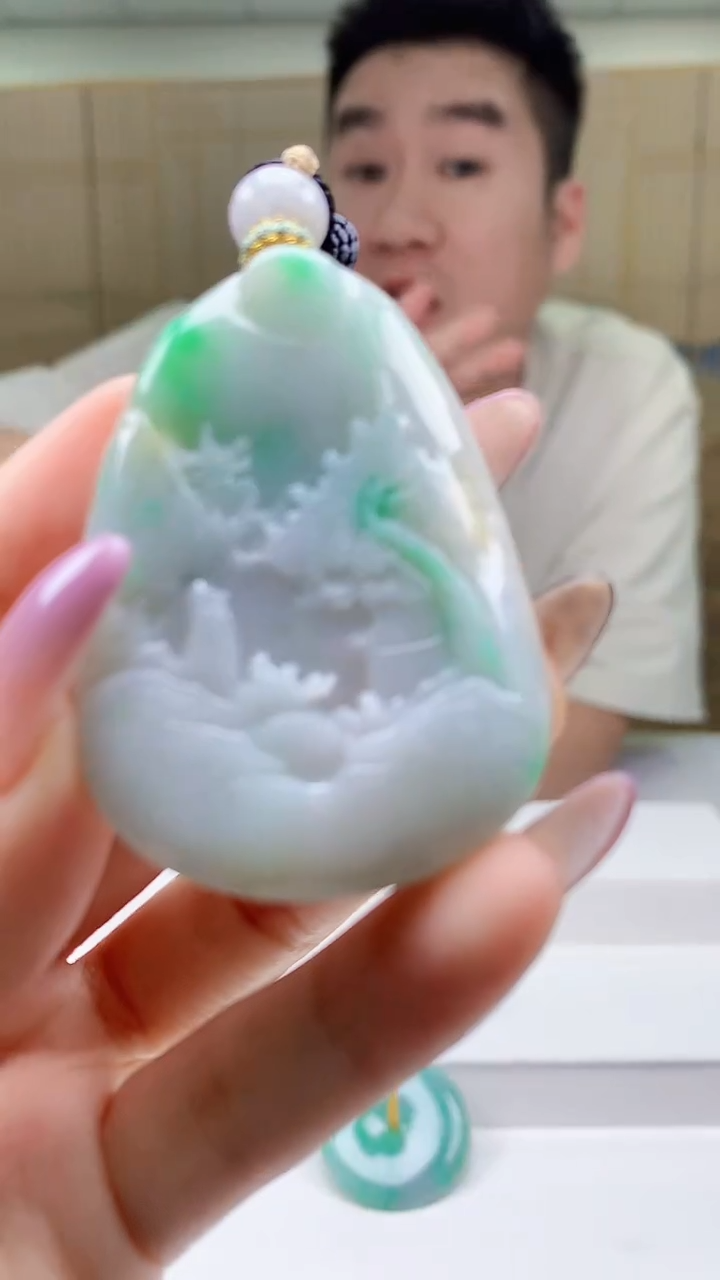 定制翡翠未镶嵌5028ty-毛货挂件55