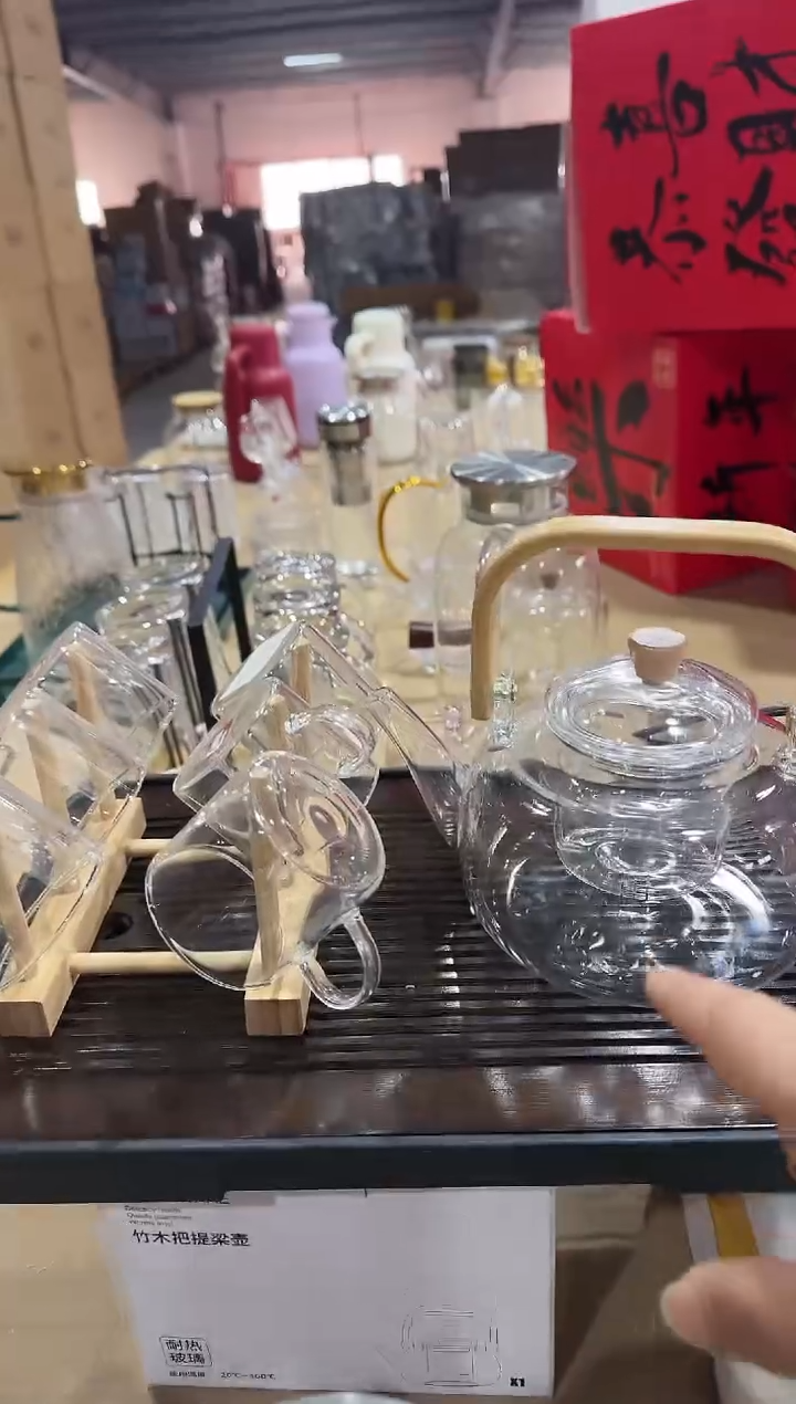 【闪购商品】玻璃无盖款青苹果闪购价1壶+6杯+杯架