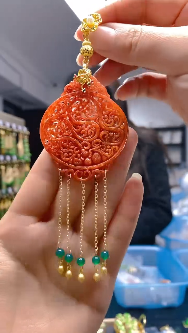 【闪购商品】翡翠耳饰合金0609翡翠压襟