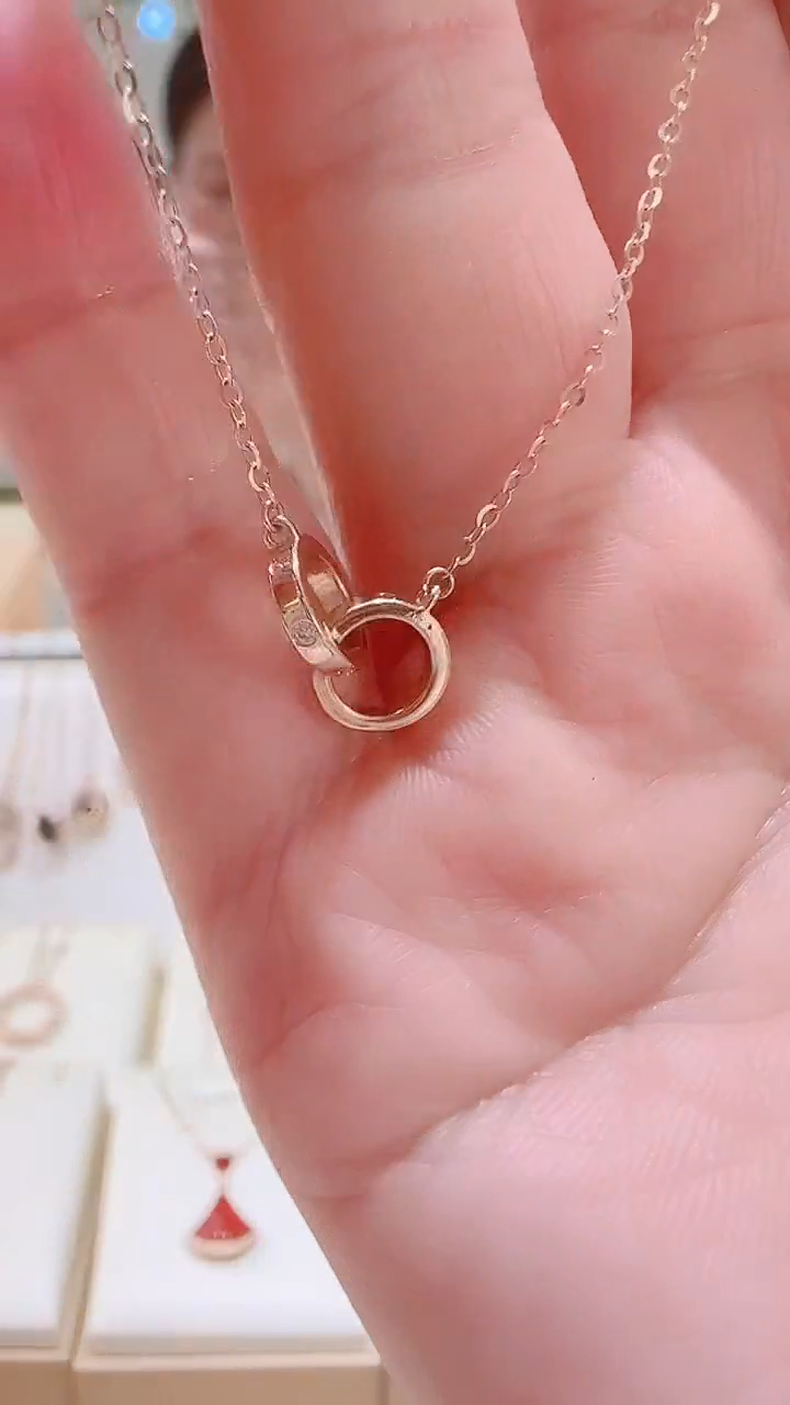 【闪购商品】合成立方氧化锆套链18K金镶嵌18K金套链