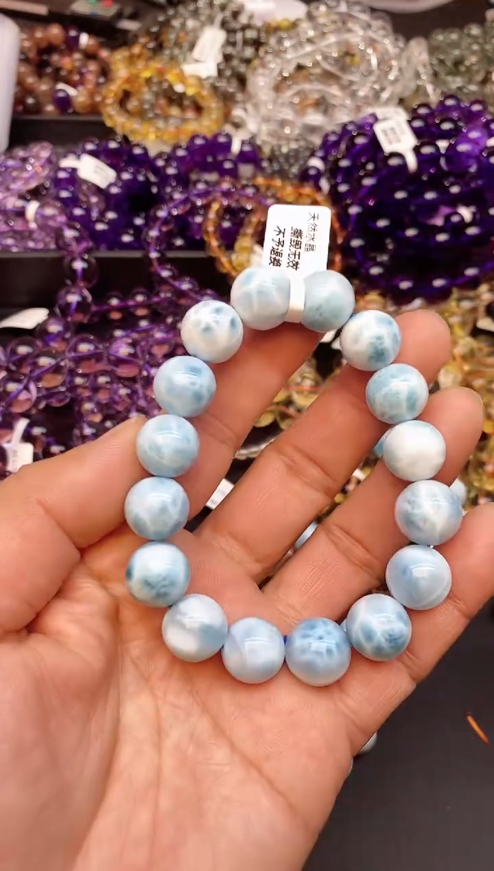 【闪购商品】针钠钙石（海纹石）手串未镶嵌A40 海纹石 13mm