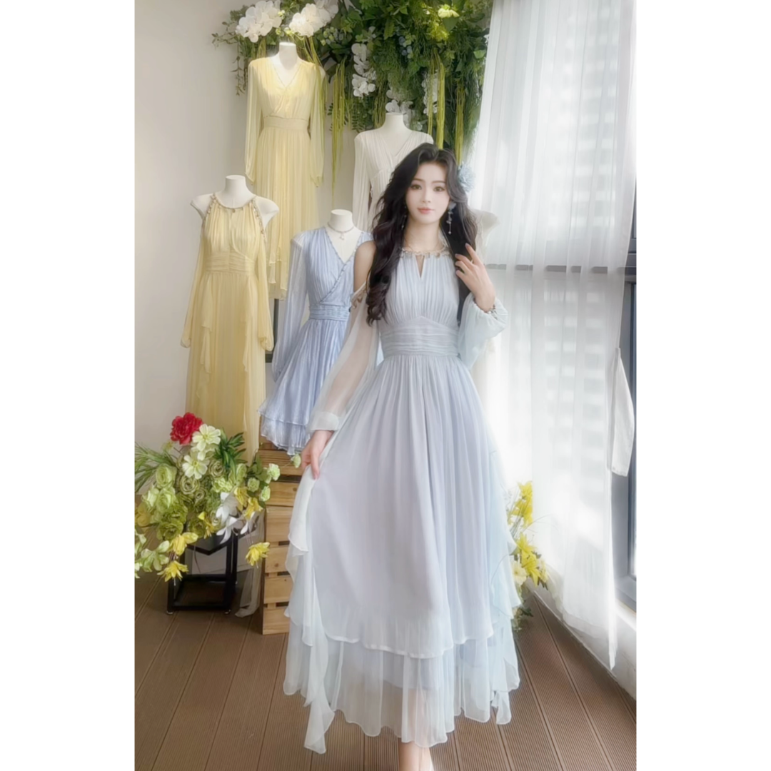 【禾枫丫丫】重磅100桑蚕丝连衣裙 Y25C9083-2