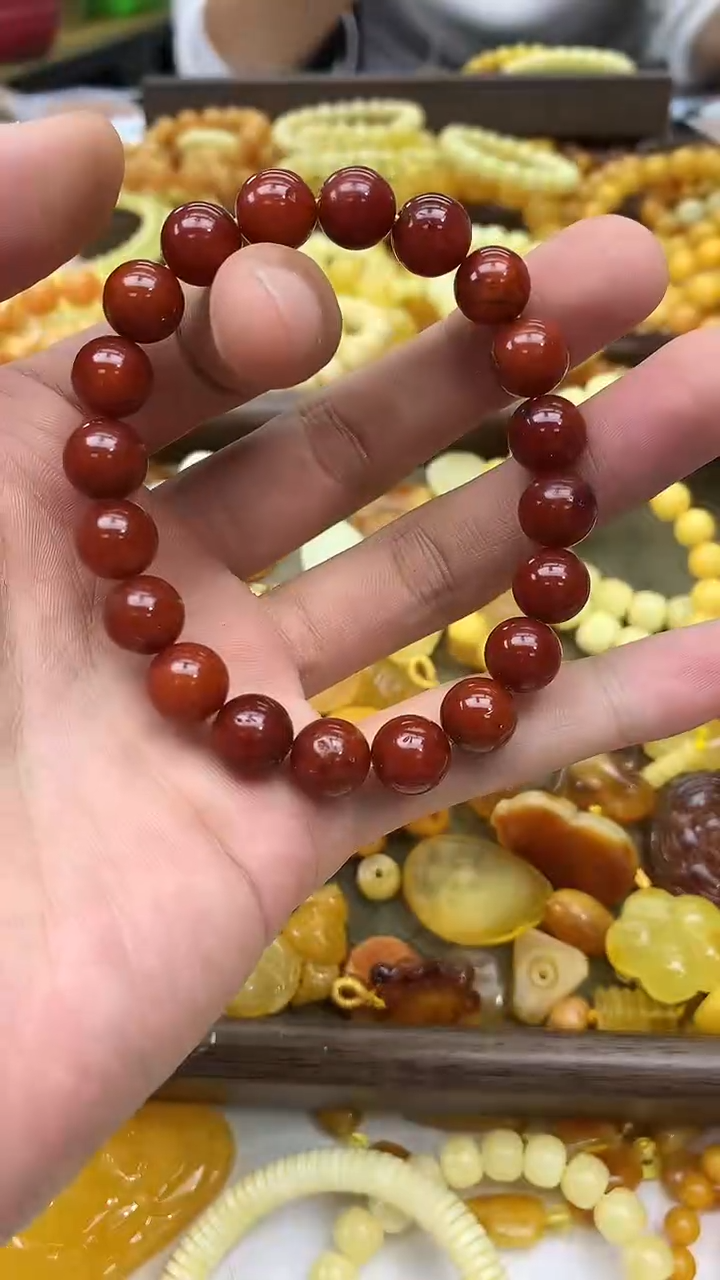 裸石蜜蜡未镶嵌手串卡10