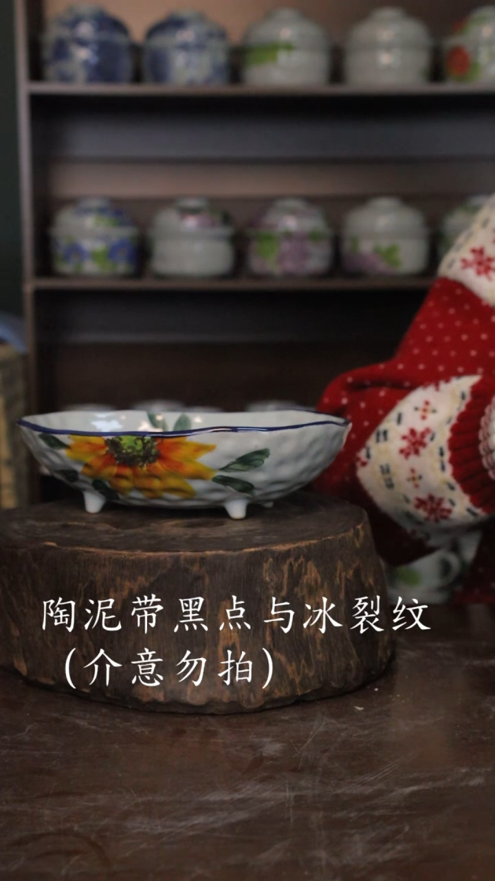 【闪购商品】椿野8寸四足盘-向日葵-1只