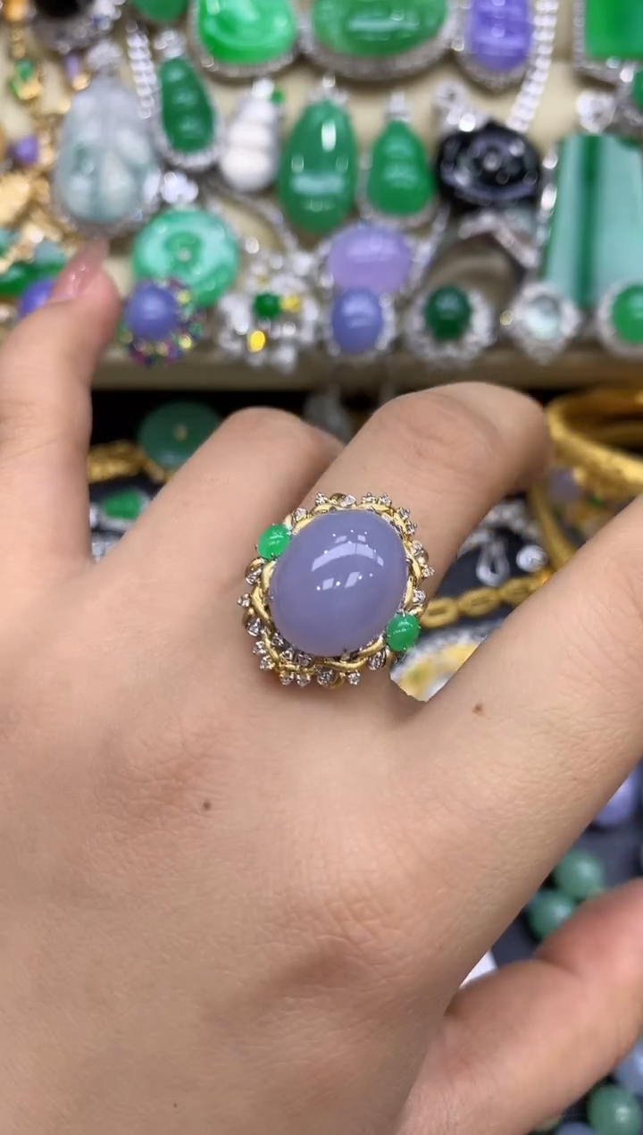 18K金镶嵌戒指翡翠313-中国好珍宝