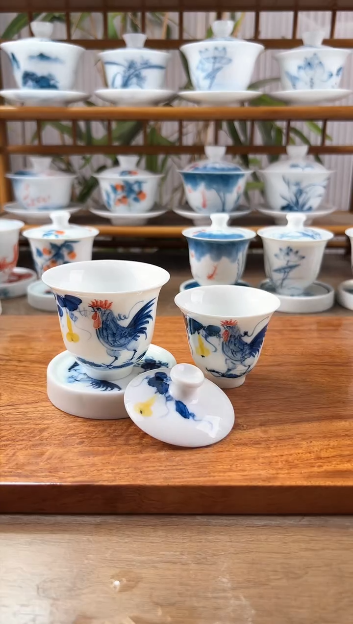 全品公鸡二才美人备+小盖置+闻香杯