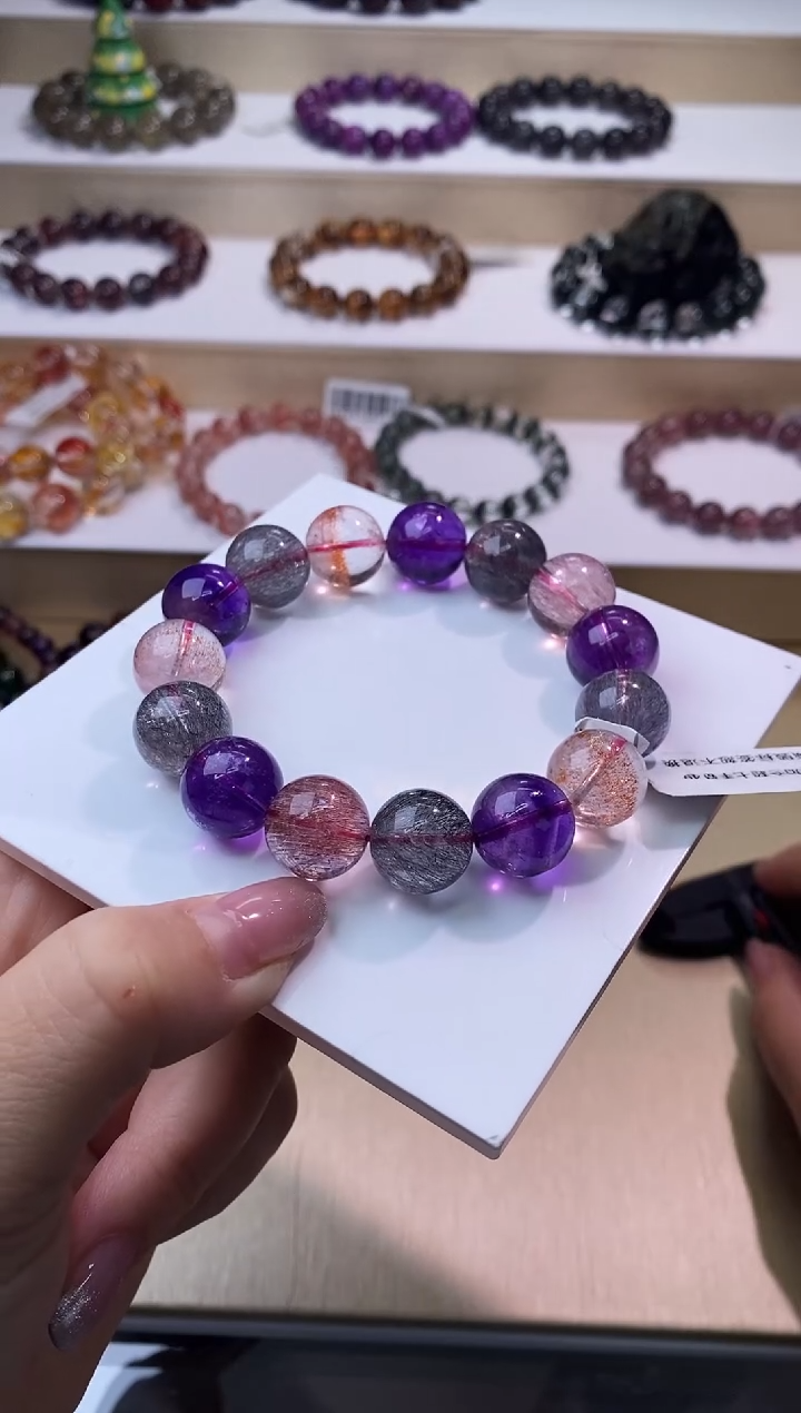 【闪购商品】水晶手链未镶嵌黑加仑超七14m+