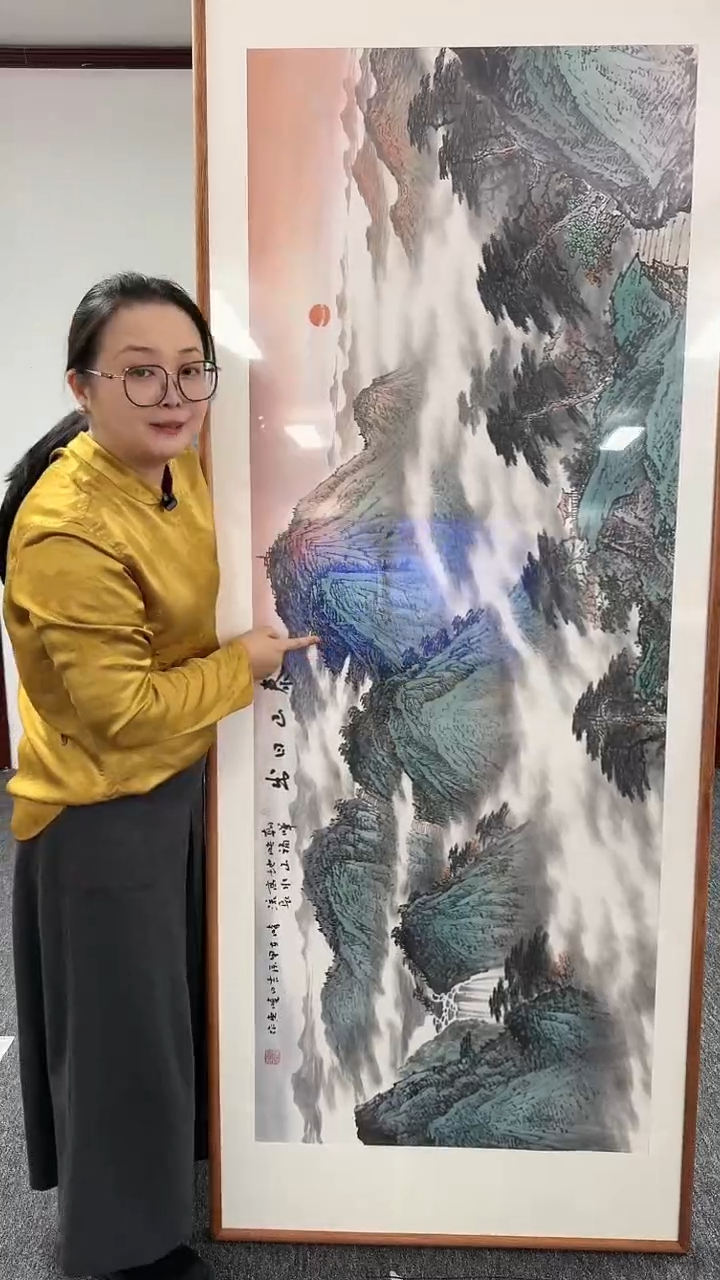 【闪购商品】国画泰山日出210*80张晓东老师