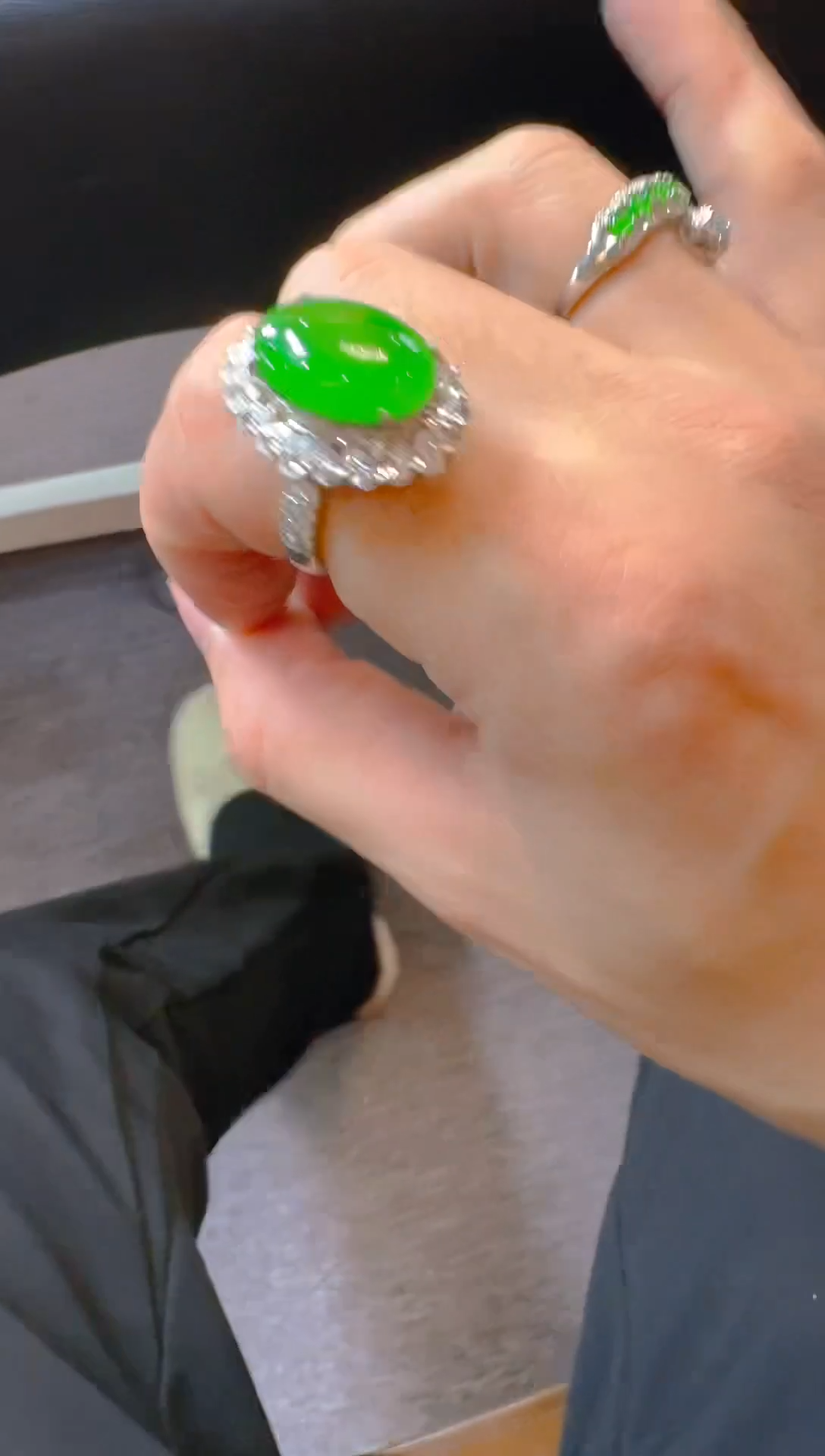 【闪购商品】翡翠戒指银S925镶嵌天然A货翡翠