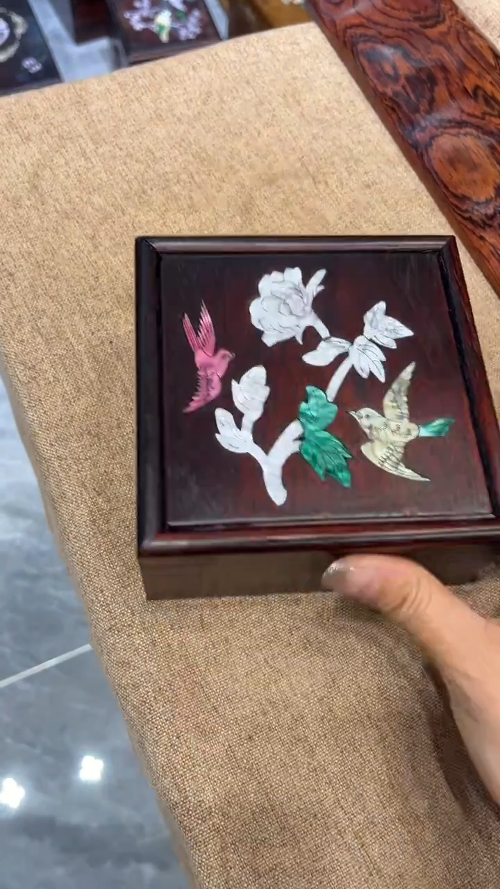 木花开富贵方形抽拉盒