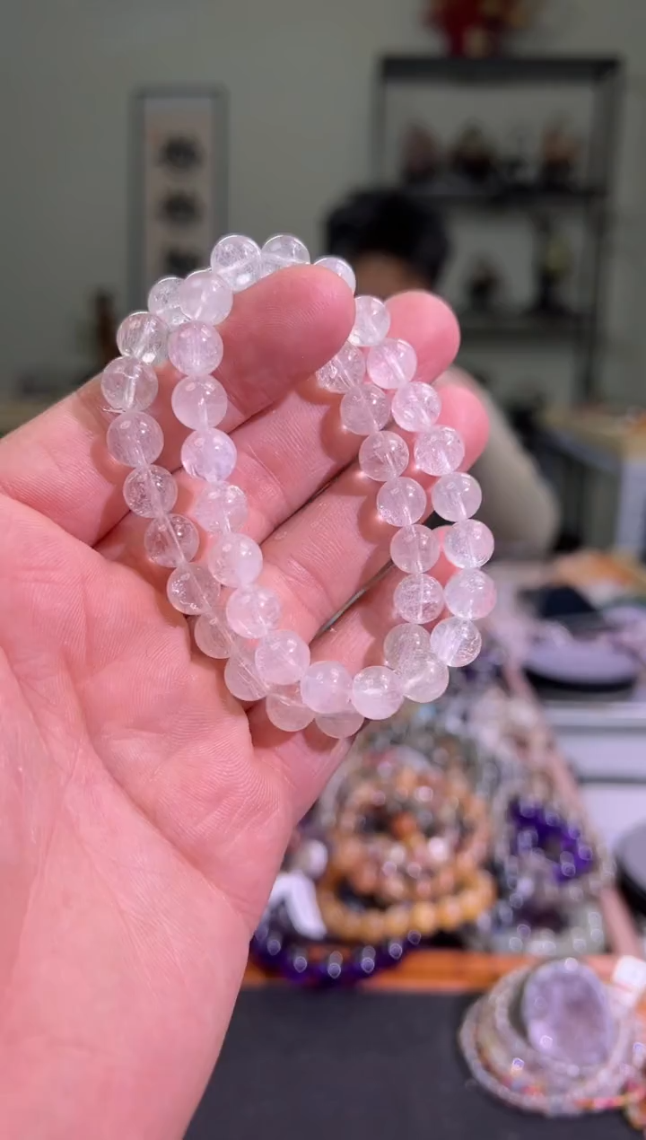 【闪购商品】发晶手串未镶嵌8.5mm白兔毛手串（多样性发其一）