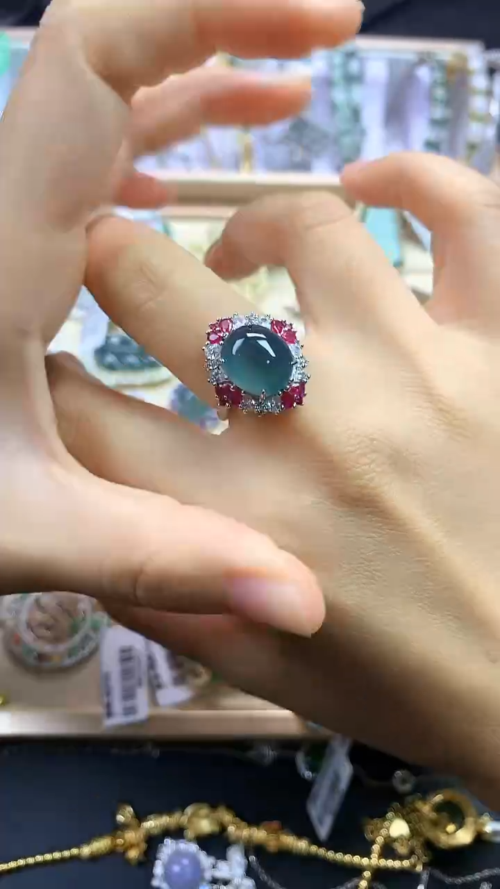 翡翠银S925镶嵌颈饰翡翠 银S925镶嵌 颈饰