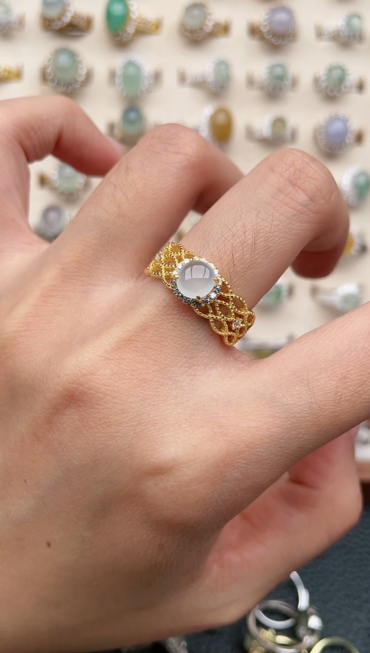 【闪购商品】翡翠戒指银S925镶嵌1111